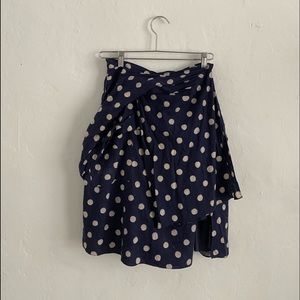 Morgan Le Fay Cotton Linen Polka Dot Skirt-Size XS